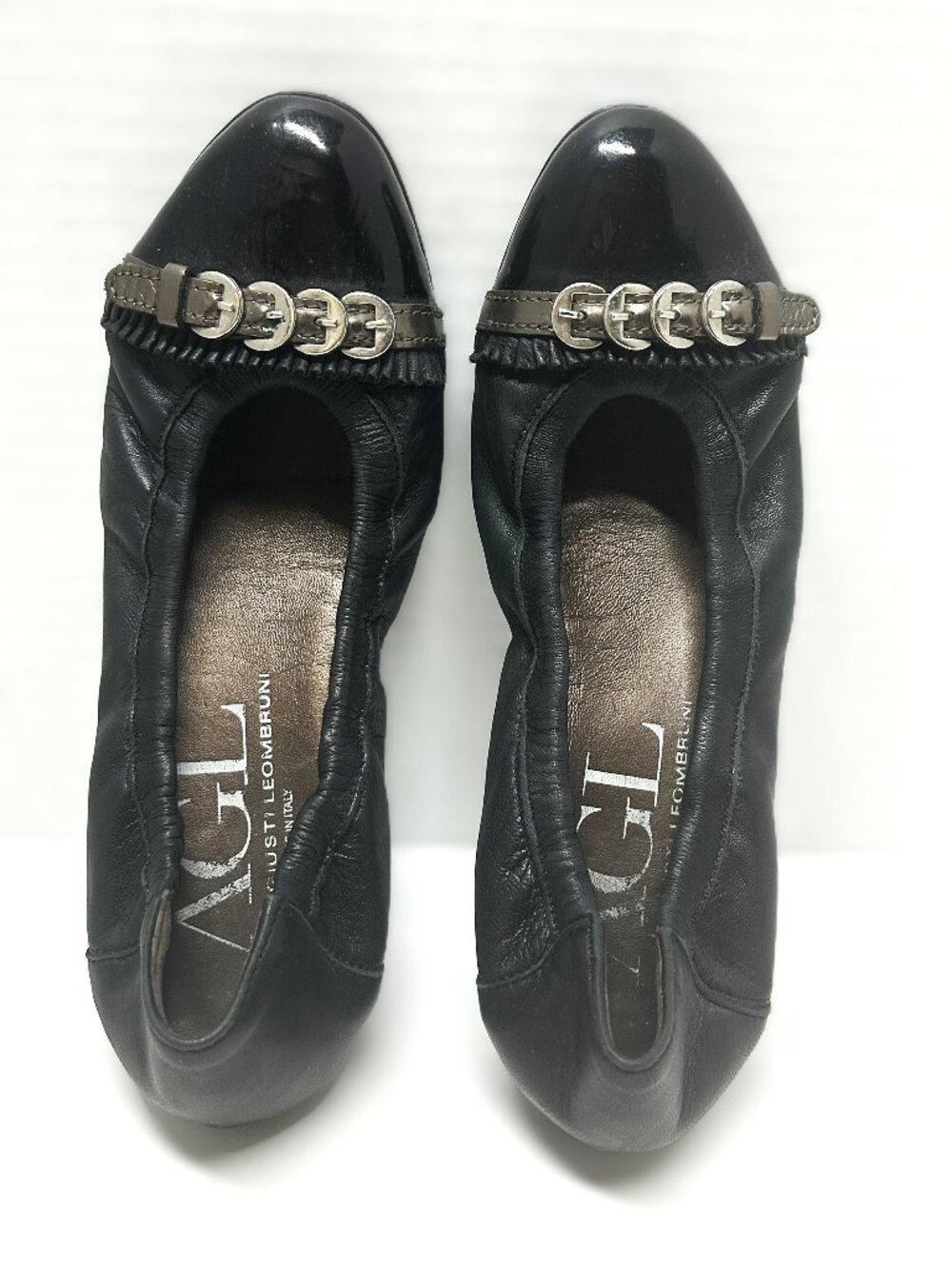 AGL Attilio Giusti Leombruni black leather ballet flats